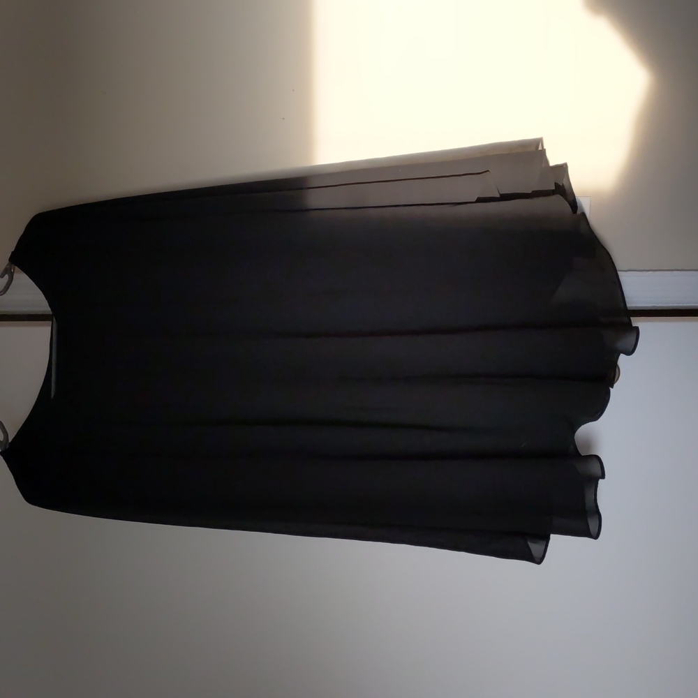 Forever 21 Black Sheer Maxi Skirt with Mini Underskirt. Size large